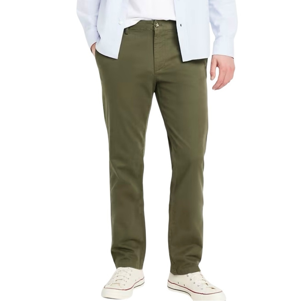 Old Navy Straight Rotation Olive Green Men's Chino Pants Size 29x34 Flex